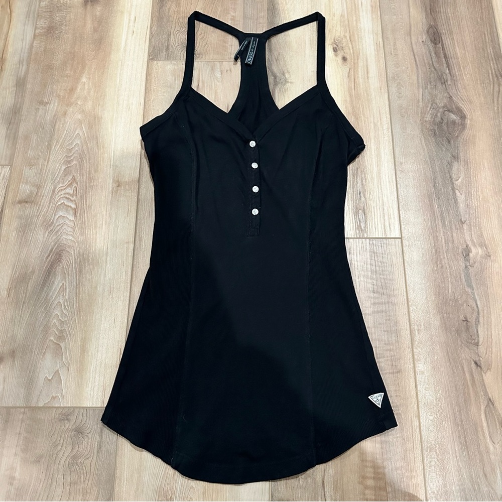 Guess Black Spaghetti Strap Button Front Tank Top… - image 2